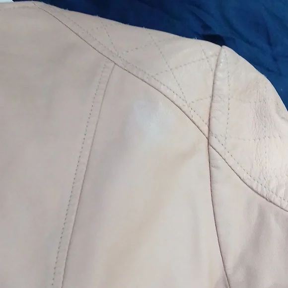 💕 Slate & Willow Pink Leather Moto Jacket – Blush Biker Chic Size M 🏍️✨